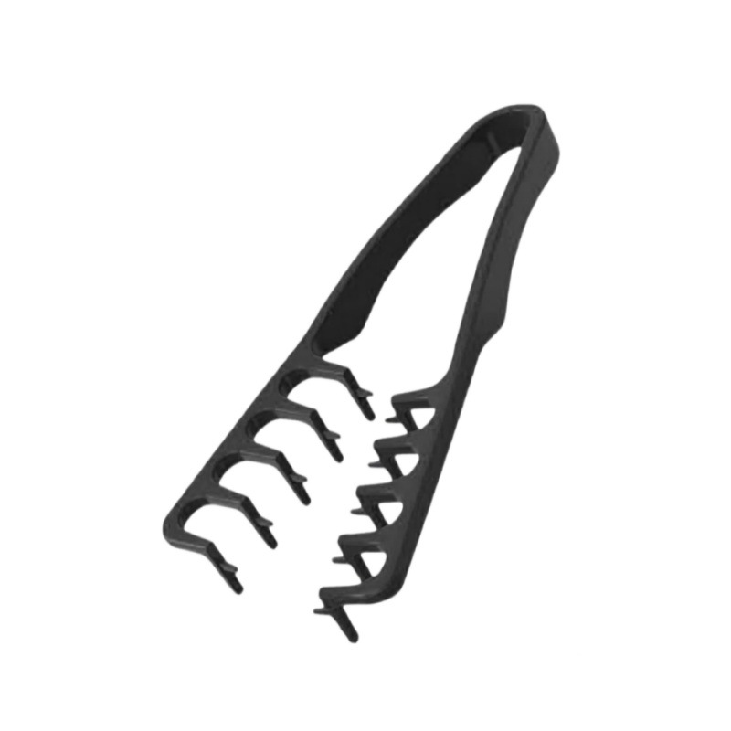 Black hair texture styling comb on white background