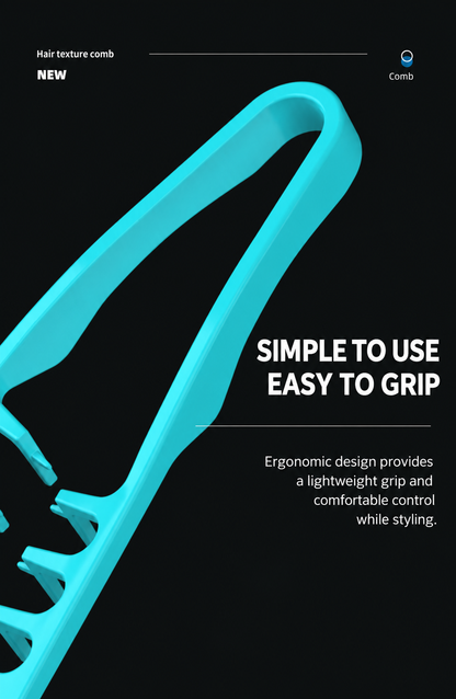 Easy-grip hair texture styling comb