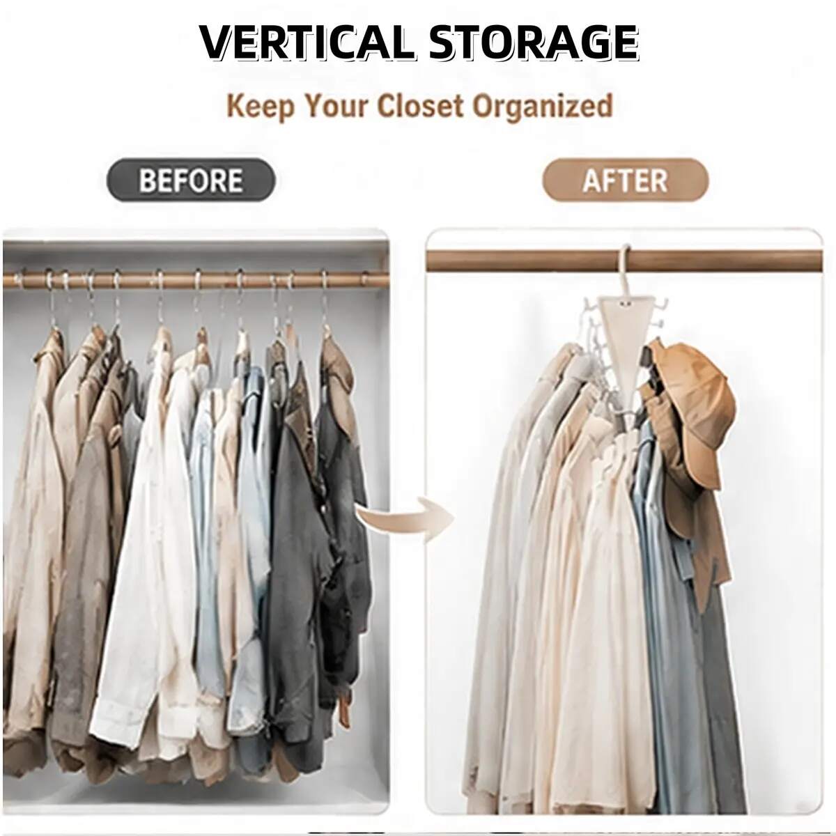 Stavuth 360° Rotating V-Shaped Closet Organizer