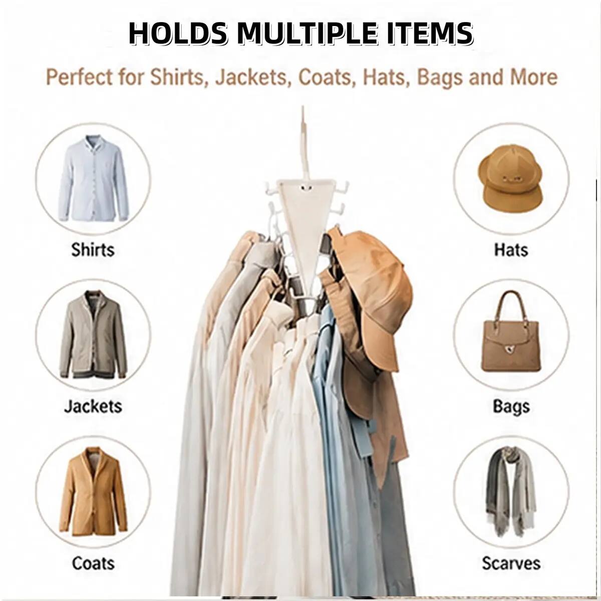 Stavuth 360° Rotating V-Shaped Closet Organizer