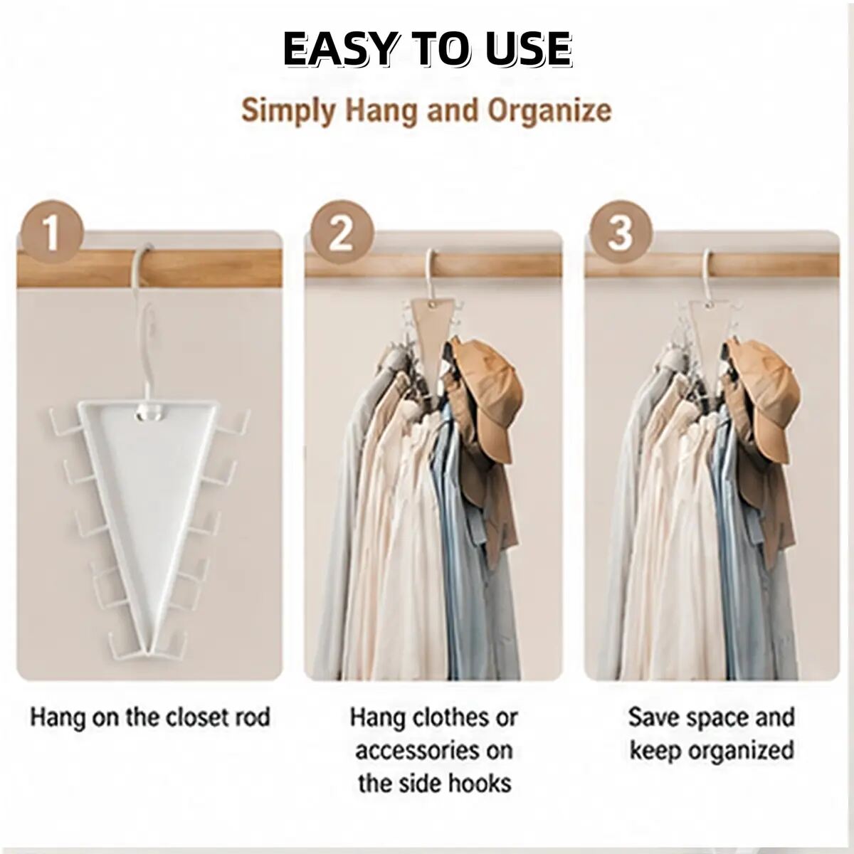 Stavuth 360° Rotating V-Shaped Closet Organizer