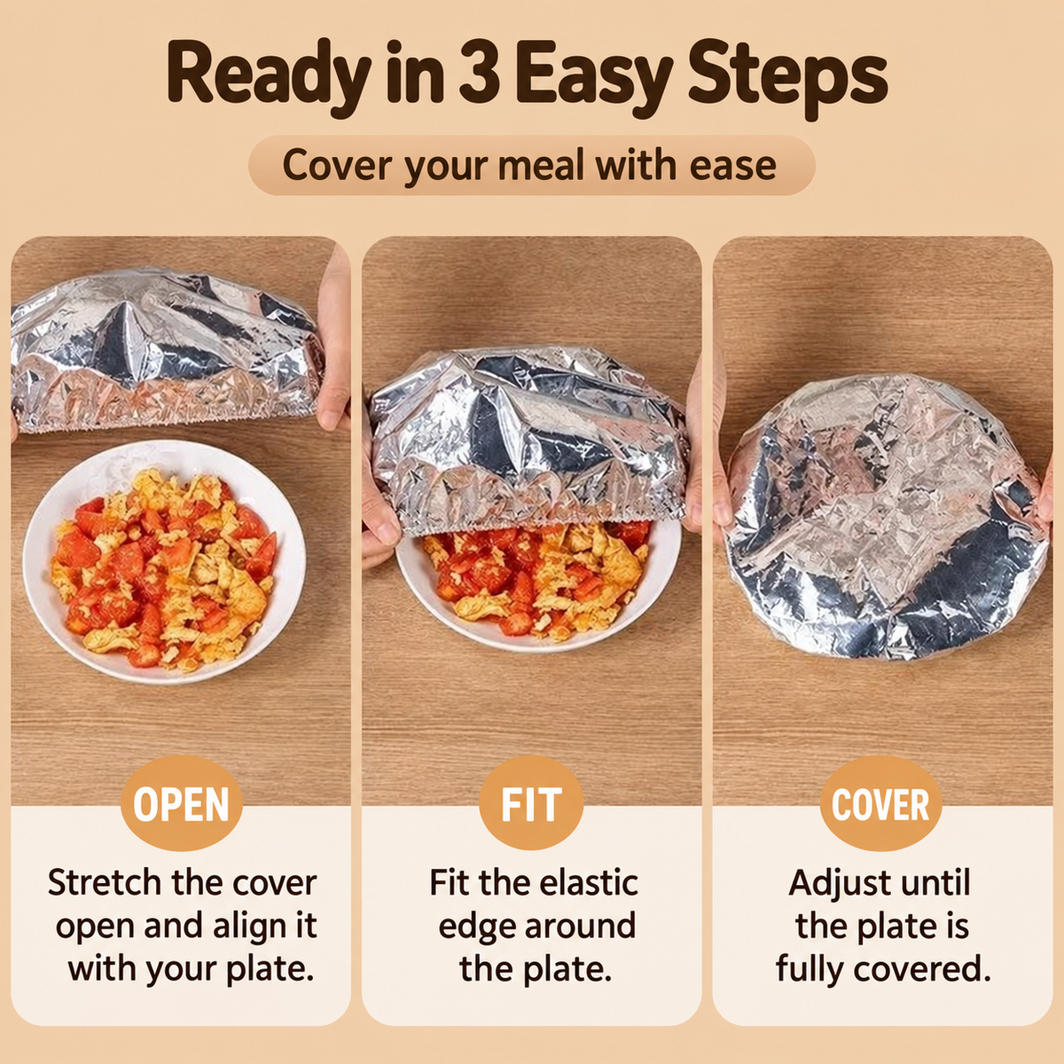 Reusable aluminum foil insulated food covers